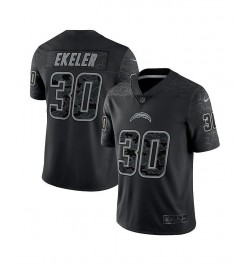 Men's Austin Ekeler Black Los Angeles Chargers Reflective Limited Jersey $70.20 Jersey