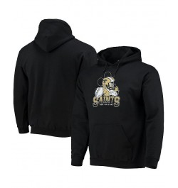 Men's Black New Orleans Saints Disney Mickey Quarterback Pullover Hoodie $36.75 Sweatshirt