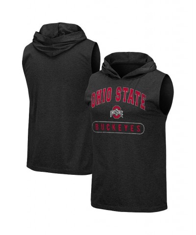 Men's Heathered Black Ohio State Buckeyes Varsity Hoodie Tank Top $18.80 T-Shirts