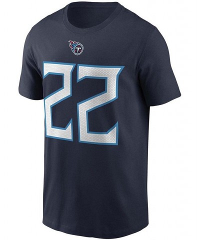Men's Derrick Henry Navy Tennessee Titans Name and Number T-shirt $21.59 T-Shirts
